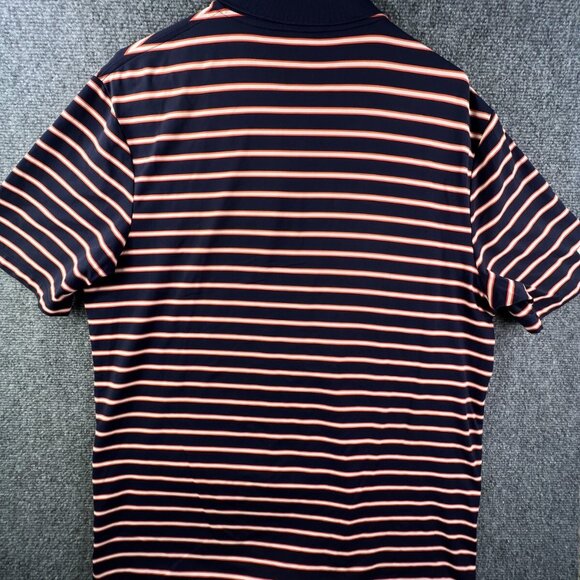 RLX Ralph Lauren Polo Shirt Men's Medium Blue Orange Striped Golf Nylon Stretch - Picture 9 of 9